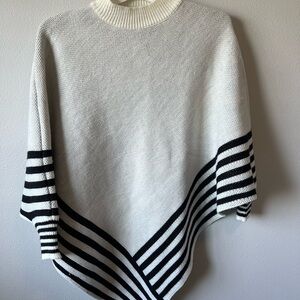 Striped Black and White Women's Sweater/Shaw